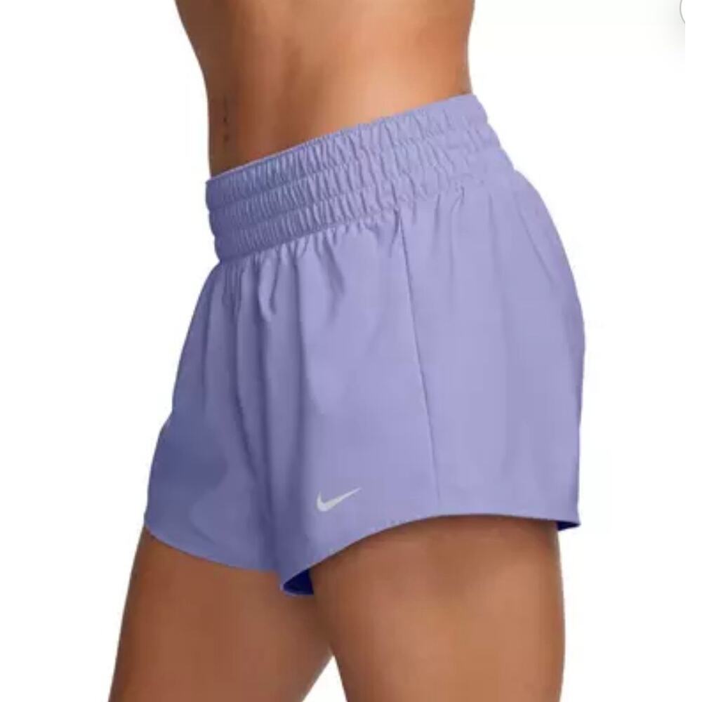 Nike Women's One Dri-FIT Mid-Rise 3" Brief-Lined Shorts-Lilac, size S, NWT! - Picture 3 of 9